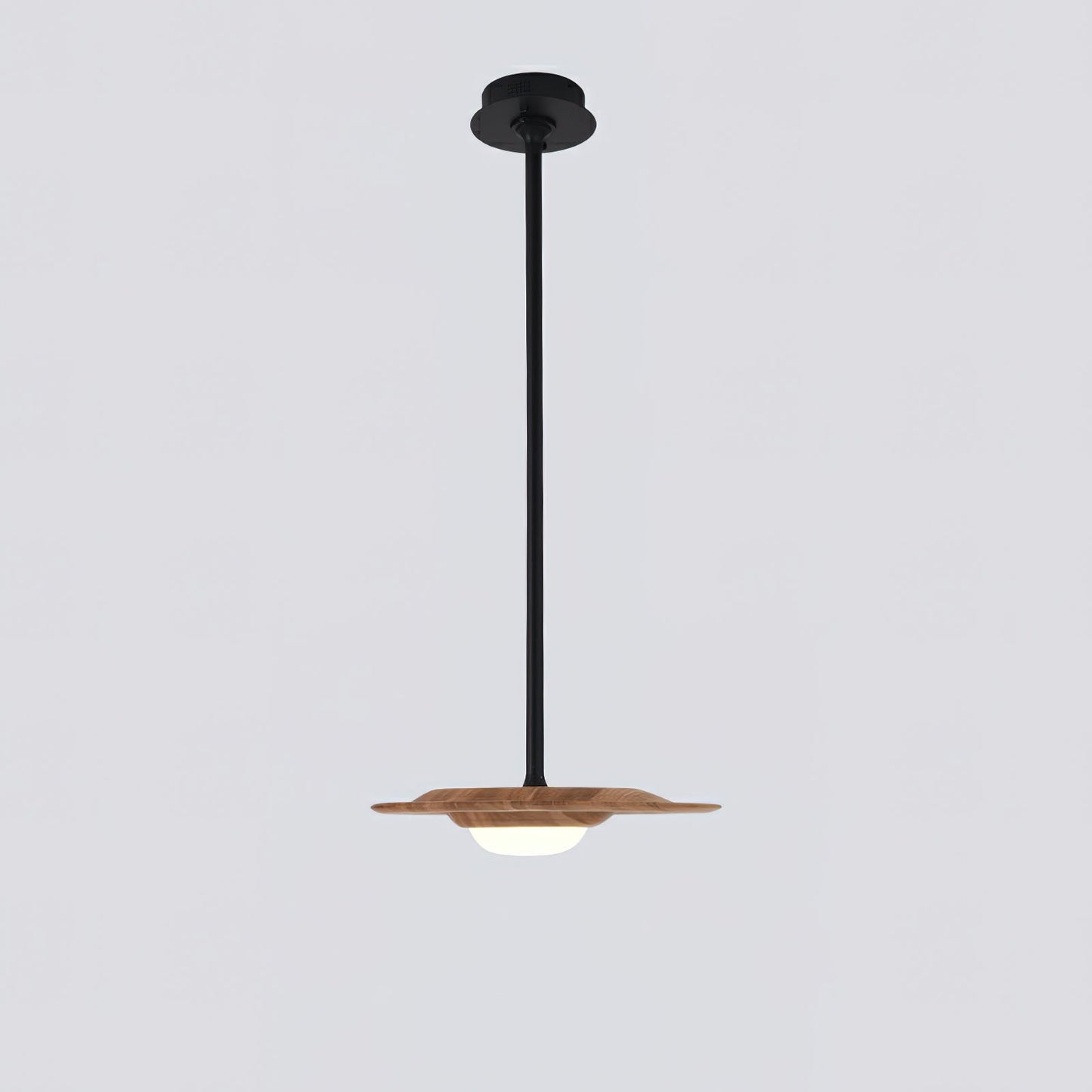 Horizon Eaves Pendant Lamp 1 Head: ∅ 15.7’’ x W 11.8’’ / Wood Color / Warm Light Pendant light