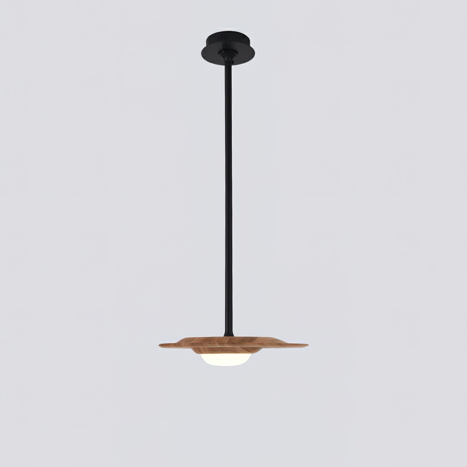 Horizon Eaves Pendant Lamp 1 Head: ∅ 15.7’’ x W 11.8’’ / Wood Color / Warm Light Pendant light
