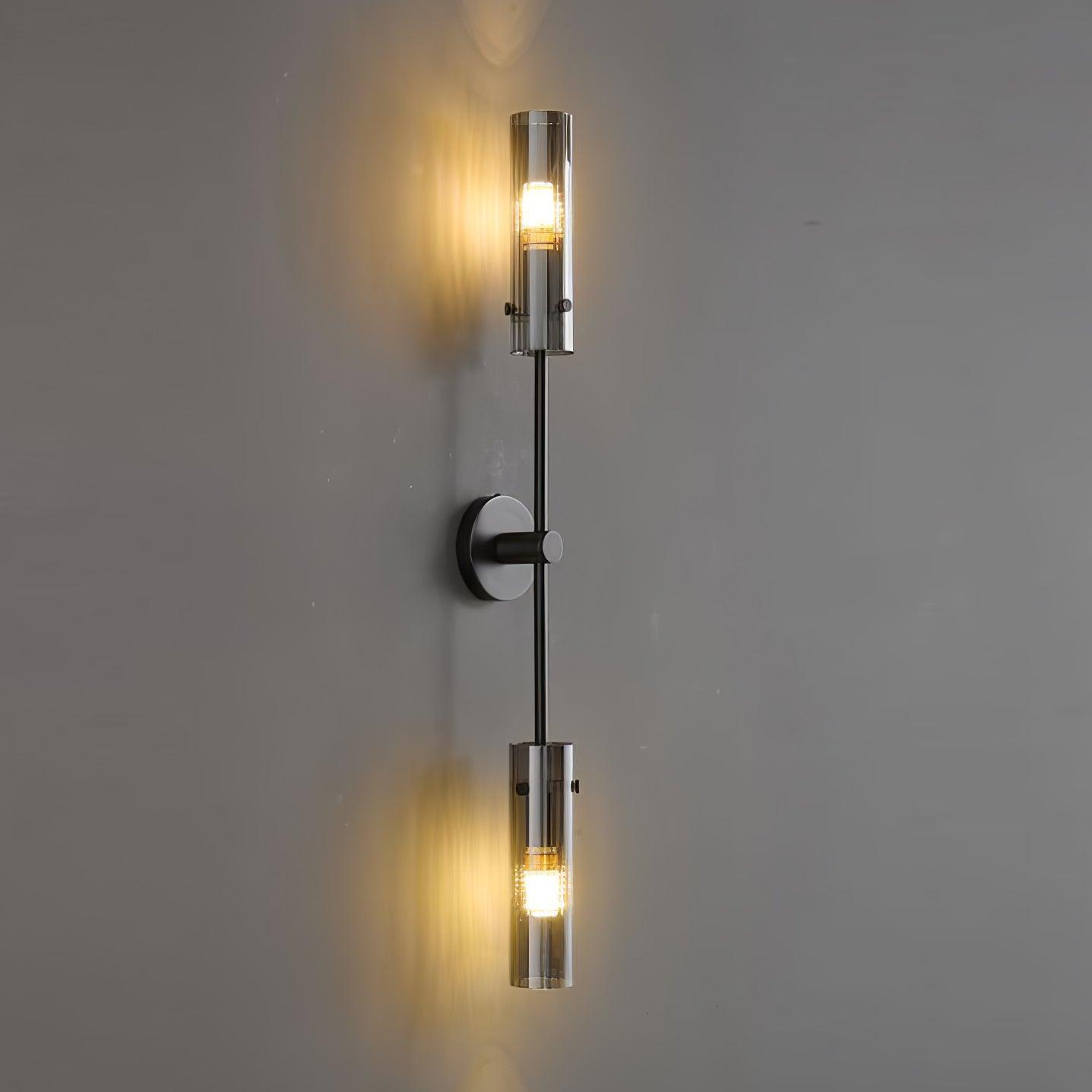 Eclat Vertica Wall Lamp Model B ∅ 3.9″ x H 31.5″ / Dia 10cm x H 80cm / Black & Smoke grey Wall lamp