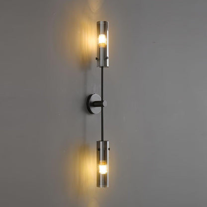 Eclat Vertica Wall Lamp Model B ∅ 3.9″ x H 31.5″ / Dia 10cm x H 80cm / Black & Smoke grey Wall lamp