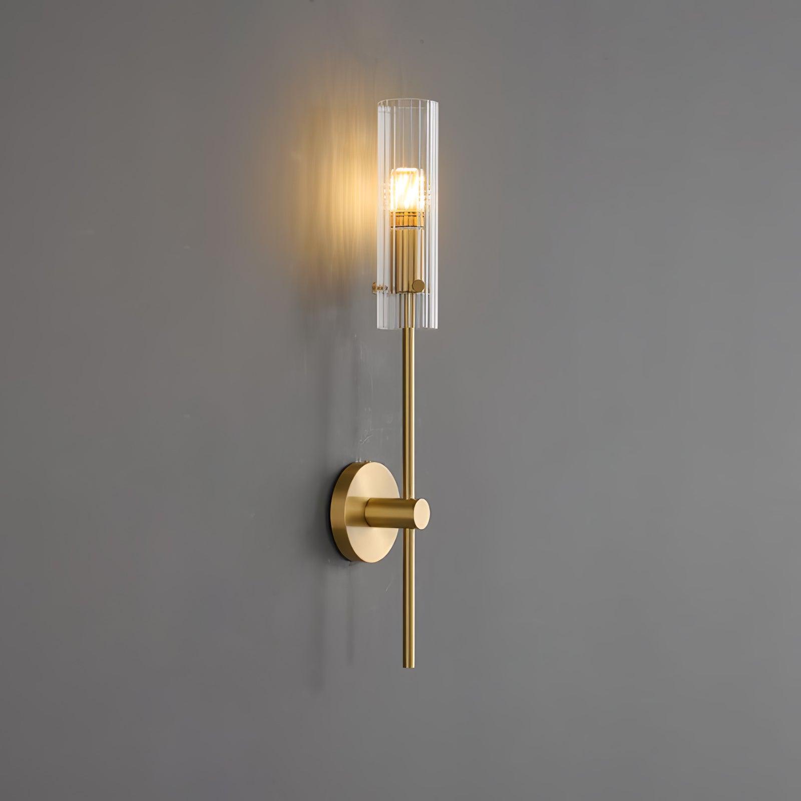 Eclat Vertica Wall Lamp Model A ∅ 3.9″ x H 21.7″ / Dia 10cm x H 55cm / Brass & Clear Wall lamp