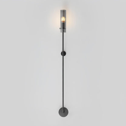 Eclat Vertica Wall Lamp Model D ∅ 3.9″ x H 41.3″ / Dia 10cm x H 105cm / Black & Smoke grey Wall lamp