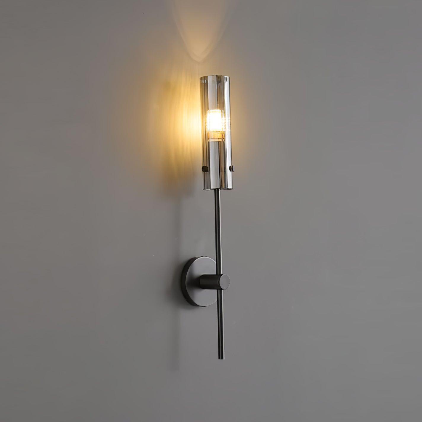 Eclat Vertica Wall Lamp Model A ∅ 3.9″ x H 21.7″ / Dia 10cm x H 55cm / Black & Smoke grey Wall lamp