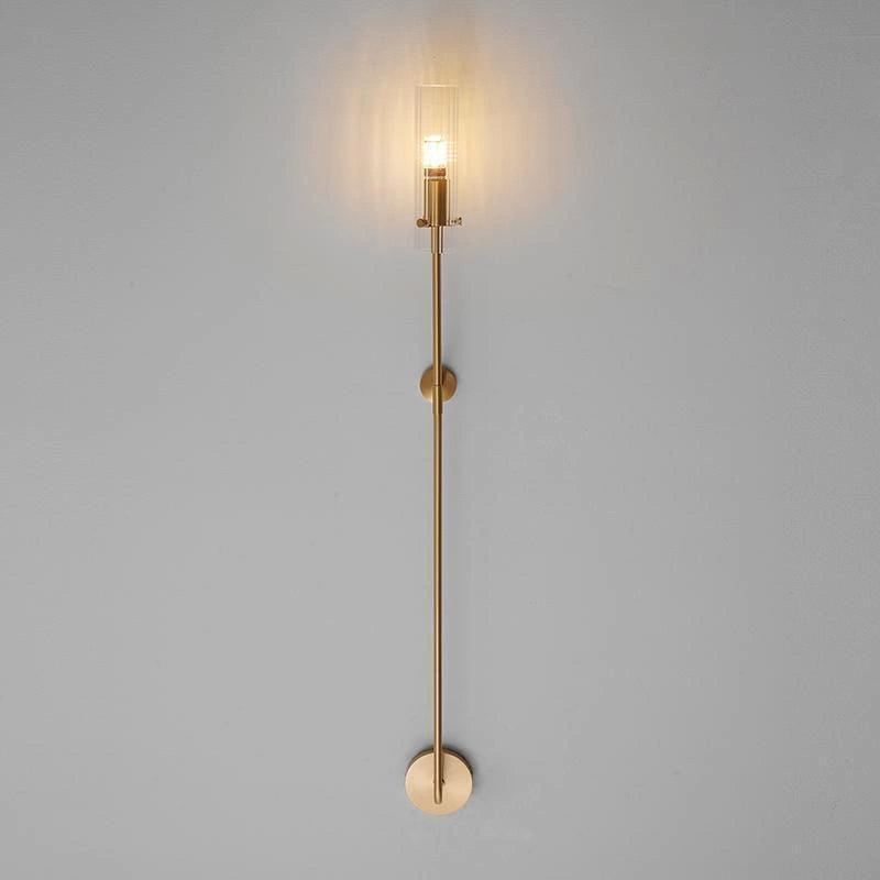 Eclat Vertica Wall Lamp Model D ∅ 3.9″ x H 41.3″ / Dia 10cm x H 105cm / Brass & Clear Wall lamp