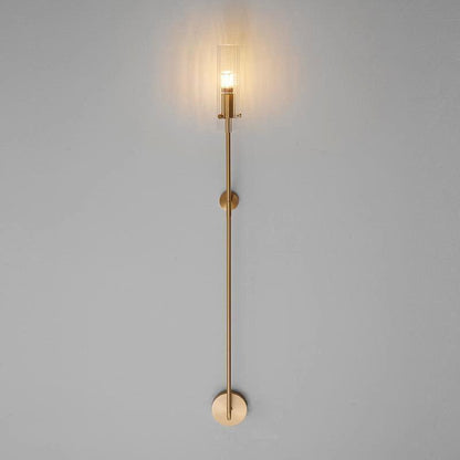 Eclat Vertica Wall Lamp Model D ∅ 3.9″ x H 41.3″ / Dia 10cm x H 105cm / Brass & Clear Wall lamp