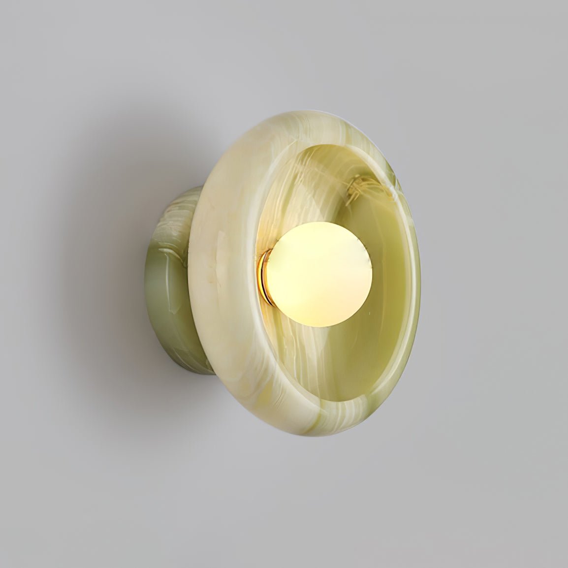 Eclipse Jade Wall Sconce ∅ 9.8″ x H 5.1″ / Green jade Wall lamp