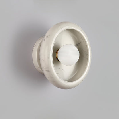 Eclipse Jade Wall Sconce ∅ 9.8″ x H 5.1″ / White marble Wall lamp