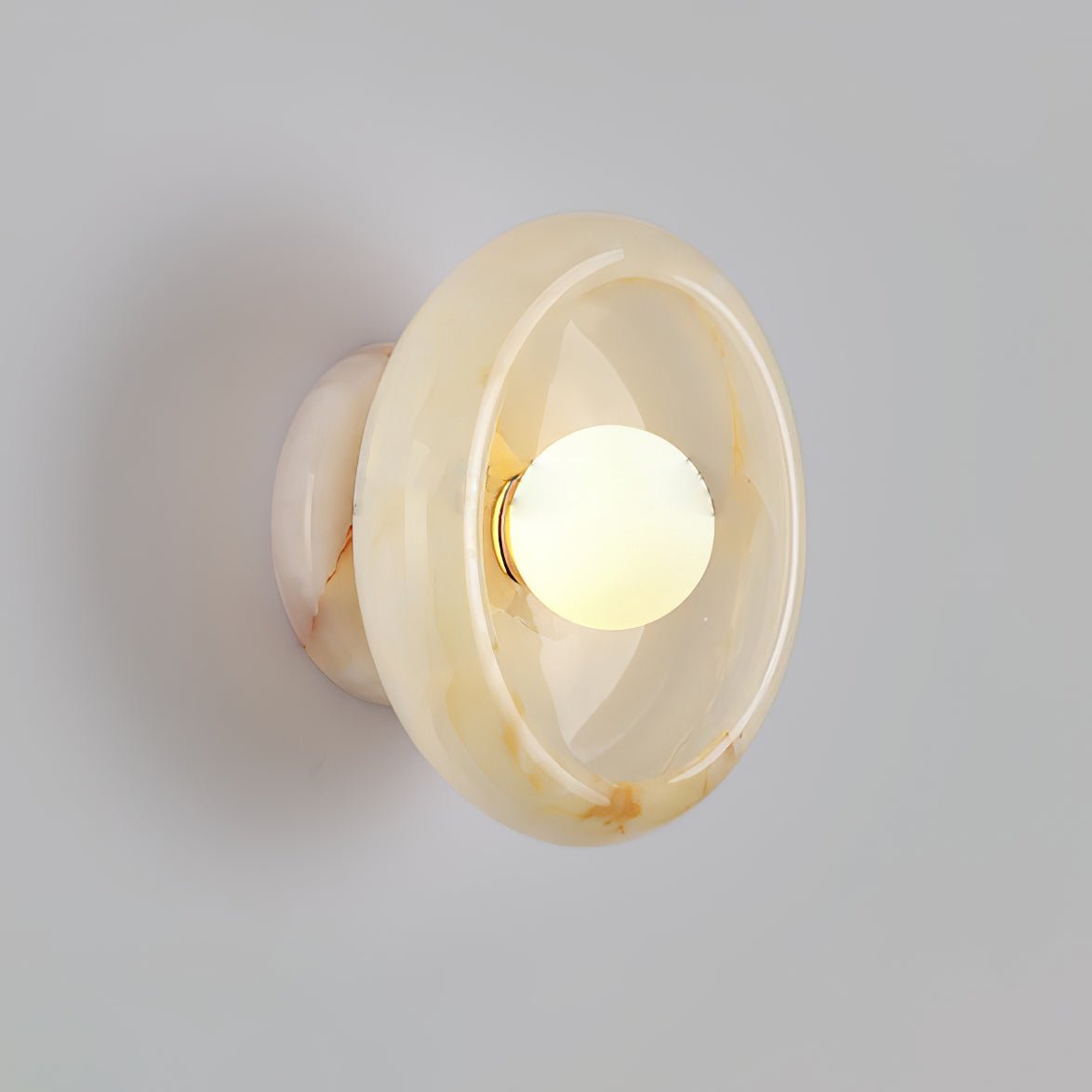 Eclipse Jade Wall Sconce ∅ 9.8″ x H 5.1″ / Beige jade Wall lamp