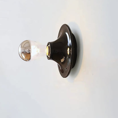 Eclipta Wall Sconce ∅ 5.9″ x H 5.9″ (Electroplated glass bulb) / Black