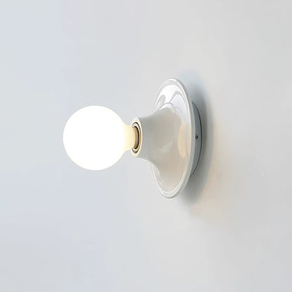 Eclipta Wall Sconce ∅ 5.9″ x H 5.9″ (White glass bulb) / White