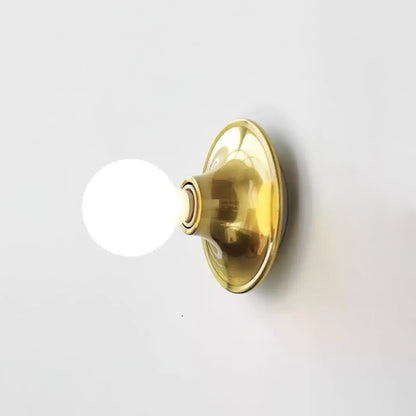 Eclipta Wall Sconce ∅ 5.9″ x H 5.9″ (White glass bulb) / Gold