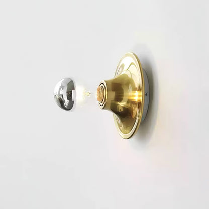 Eclipta Wall Sconce ∅ 5.9″ x H 5.9″ (Electroplated glass bulb) / Gold