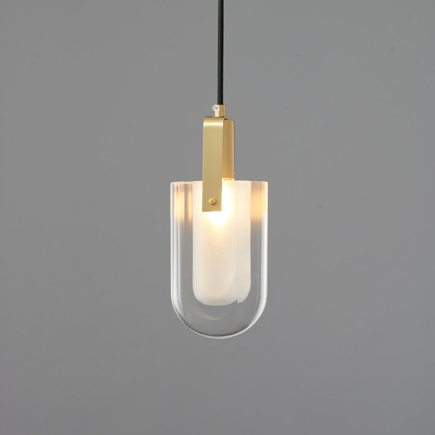 Ecliptique Series Pendant Lamp Model K ∅ 4.7″ x H 9.8″ / Brass & Clear 1001 Pendant light
