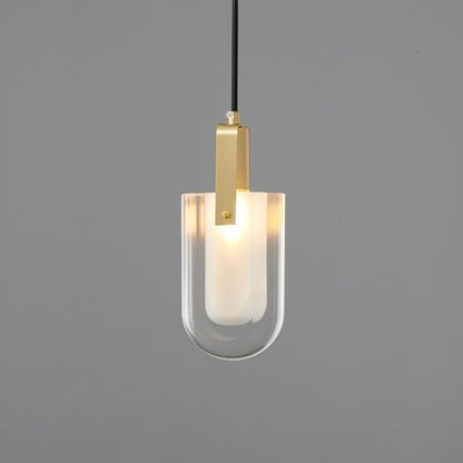 Ecliptique Series Pendant Lamp Model K ∅ 4.7″ x H 9.8″ / Brass & Clear 1001 Pendant light