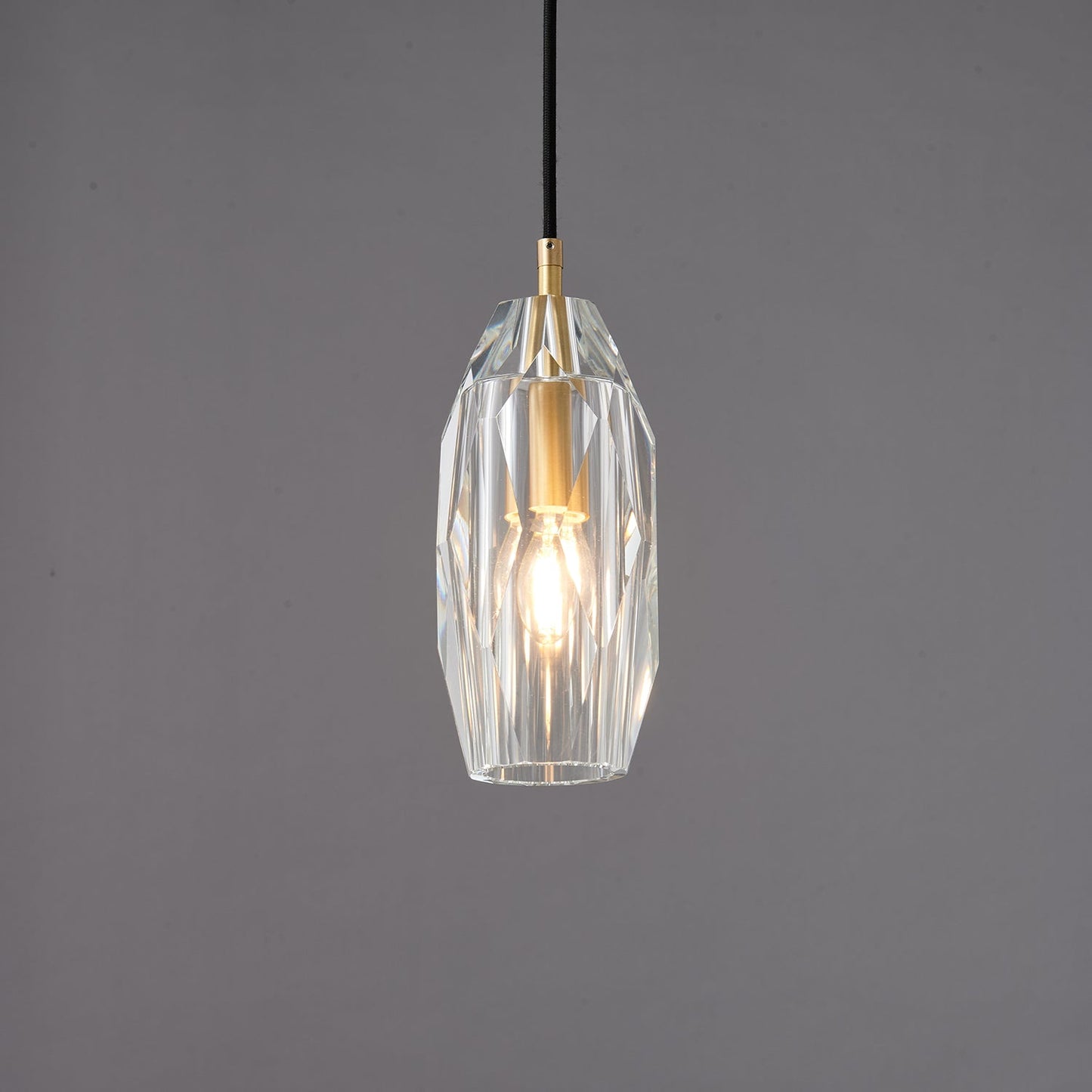 Ecliptique Series Pendant Lamp Model I ∅ 4.7″ x H 9.8″ / Brass & Clear 1001 Pendant light