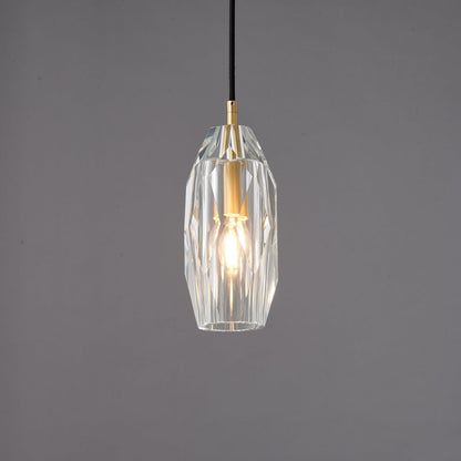 Ecliptique Series Pendant Lamp Model I ∅ 4.7″ x H 9.8″ / Brass & Clear 1001 Pendant light