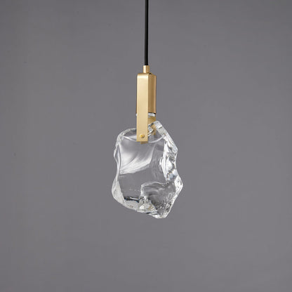 Ecliptique Series Pendant Lamp Model J ∅ 5.9″ x H 7.9″ / Brass & Clear 1001 Pendant light