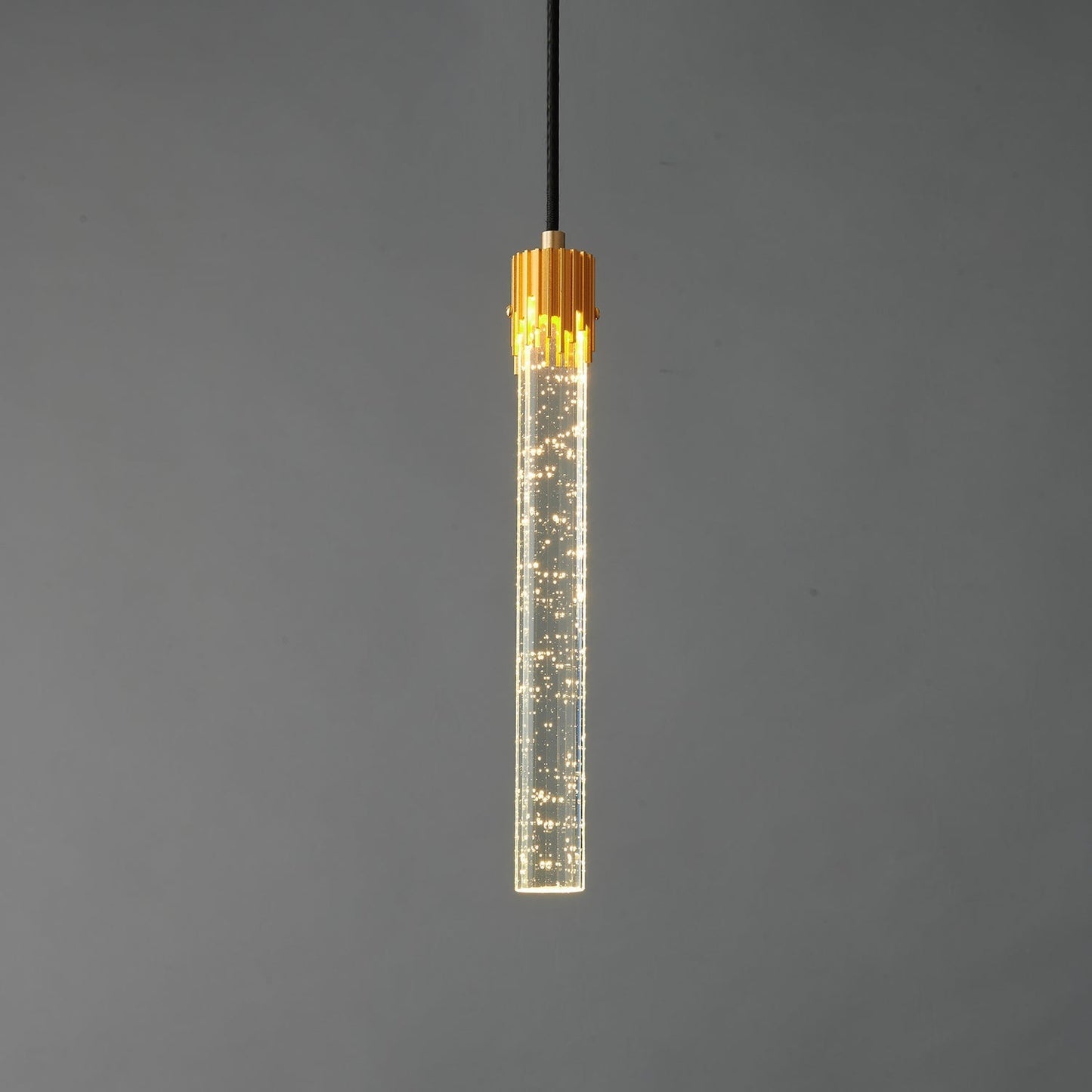 Ecliptique Series Pendant Lamp Model A ∅ 1.2″ x H 11.8″ / Brass & Clear 1001 Pendant light
