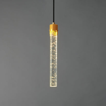 Ecliptique Series Pendant Lamp Model A ∅ 1.2″ x H 11.8″ / Brass & Clear 1001 Pendant light