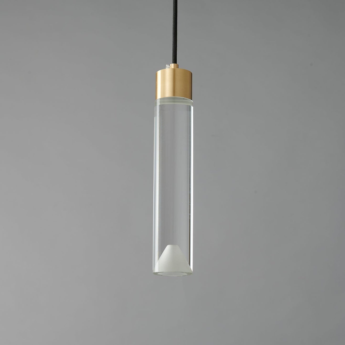 Ecliptique Series Pendant Lamp Model E ∅ 2.3″ x H 9.8″ / Brass & Clear 1001 Pendant light