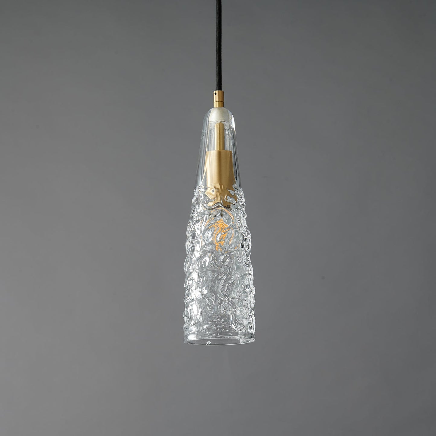 Ecliptique Series Pendant Lamp Model B ∅ 3.9″ x H 11.8″ / Brass & Clear 1001 Pendant light