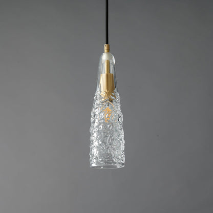 Ecliptique Series Pendant Lamp Model B ∅ 3.9″ x H 11.8″ / Brass & Clear 1001 Pendant light