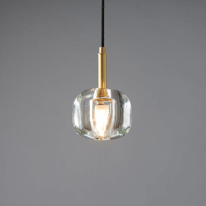 Ecliptique Series Pendant Lamp Model L ∅ 4.3″ x H 4.3″ (Clear) / Brass & Clear 1001 Pendant light