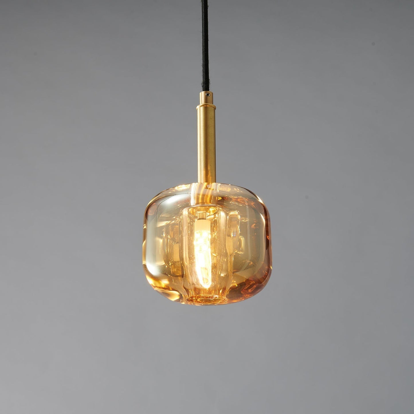 Ecliptique Series Pendant Lamp Model L ∅ 4.3″ x H 4.3″ (Gold) / Brass & Clear 1001 Pendant light
