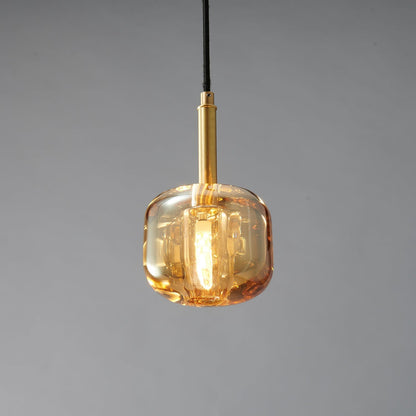 Ecliptique Series Pendant Lamp Model L ∅ 4.3″ x H 4.3″ (Gold) / Brass & Clear 1001 Pendant light