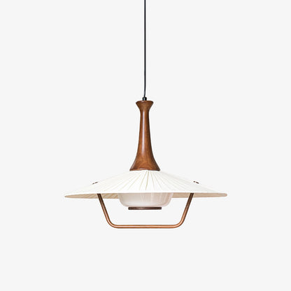 Eikon Pendant Lamp ∅ 17.7″ x H 13.8″ / Walnut color & White Pendant light