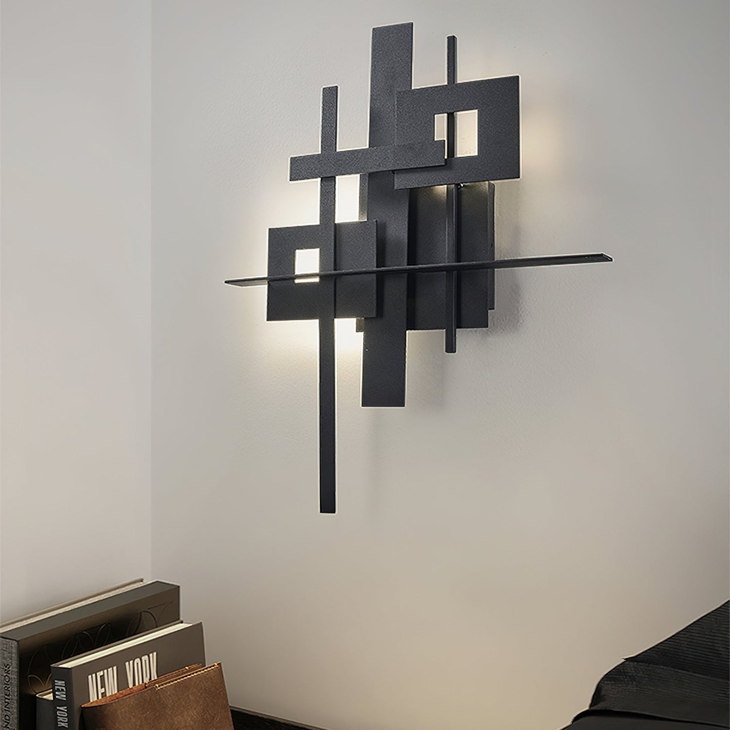 Eithne Planar Wall Lamp ∅ 18.9″ x H 23.2″ / Black / Warm Light Wall lamp