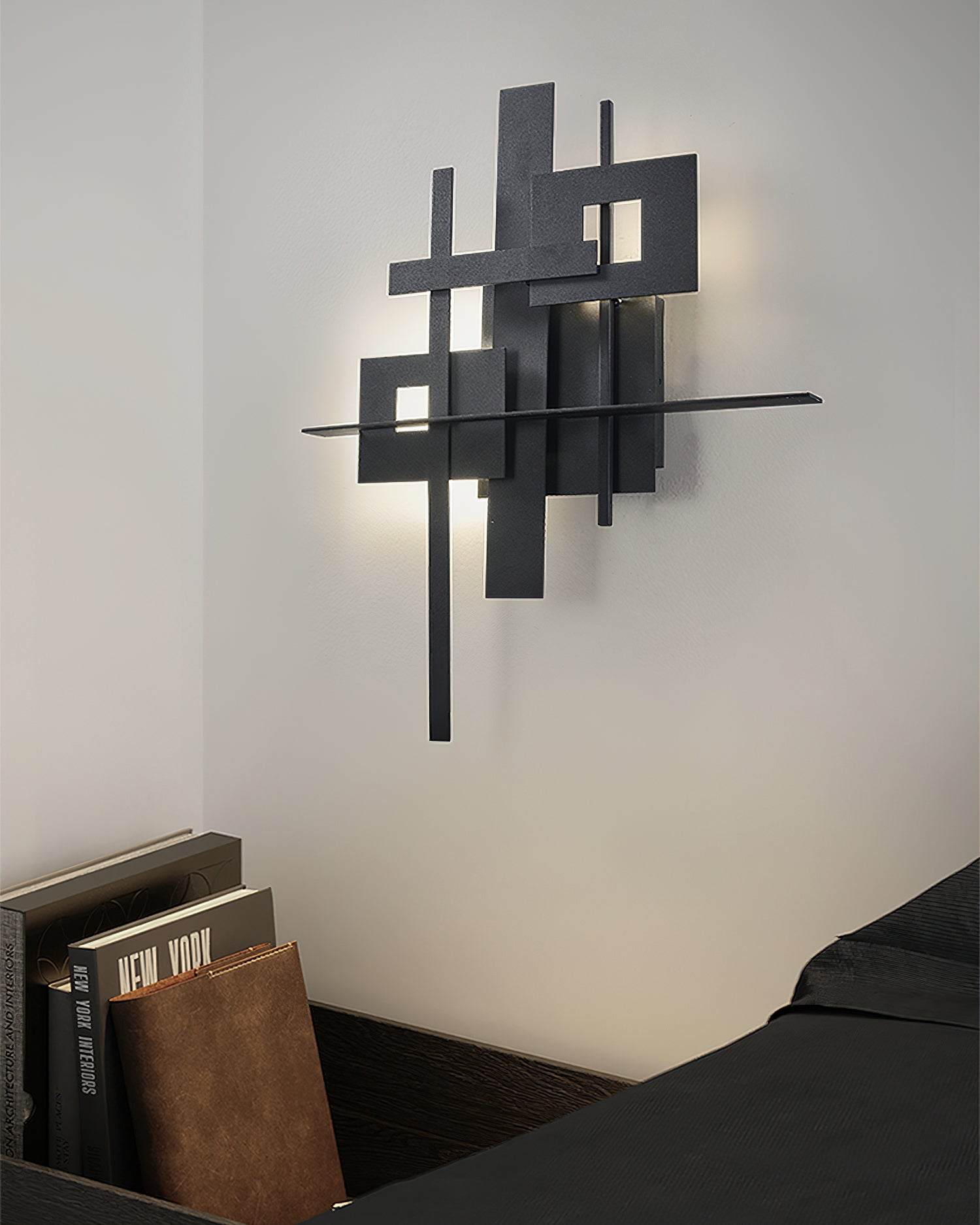Eithne Planar Wall Lamp ∅ 18.9″ x H 23.2″ / Black / Warm Light Wall lamp