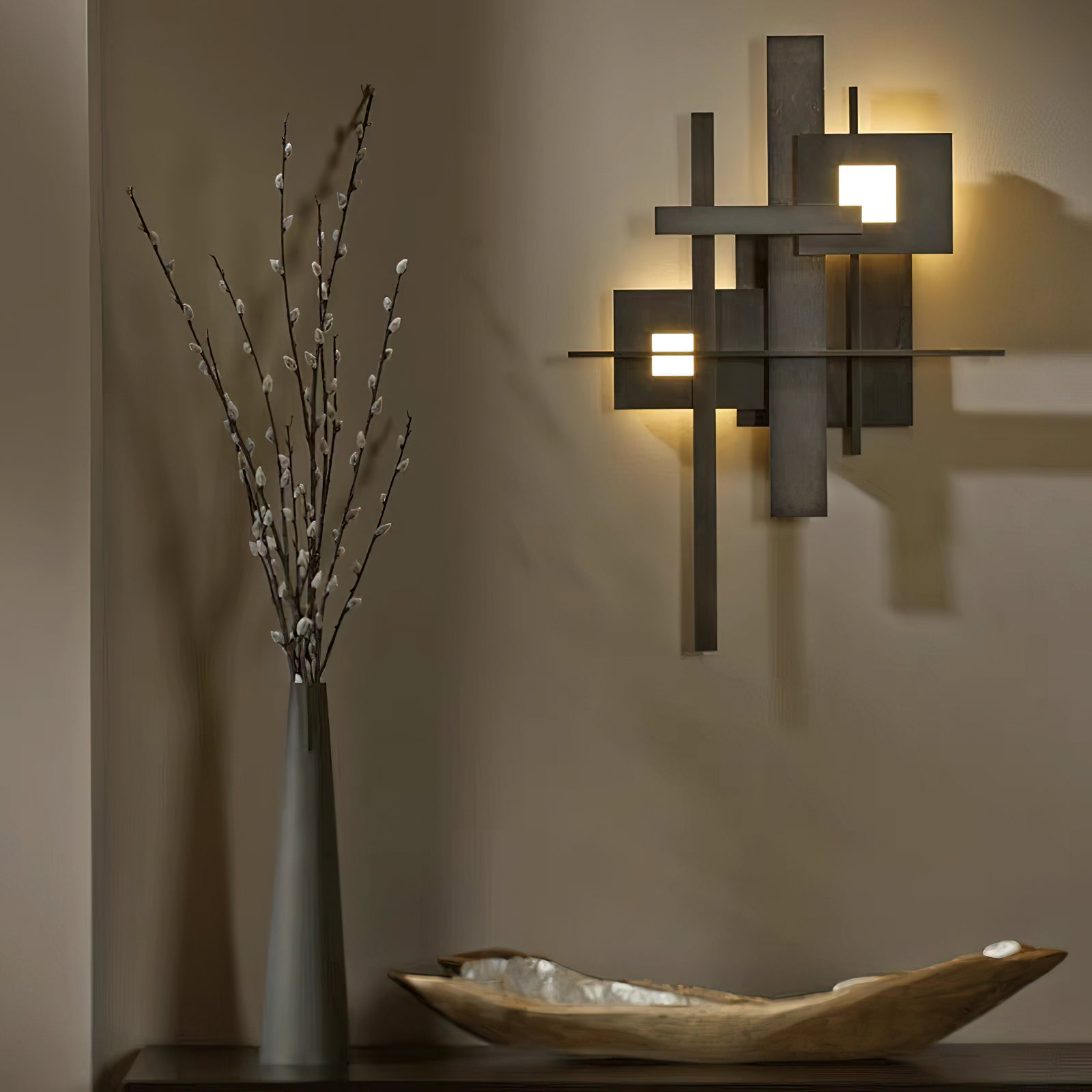 Eithne Planar Wall Lamp ∅ 18.9″ x H 23.2″ / Black / Warm Light Wall lamp