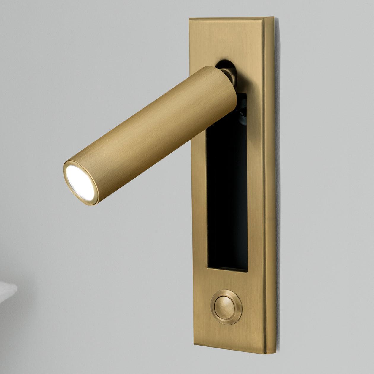 Embedded Bedside Sconce Dia 5cm x H 17.8cm cylinder (Button switch) / Copper / Warm White Wall lamp