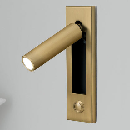 Embedded Bedside Sconce Dia 5cm x H 17.8cm cylinder (Button switch) / Copper / Warm White Wall lamp
