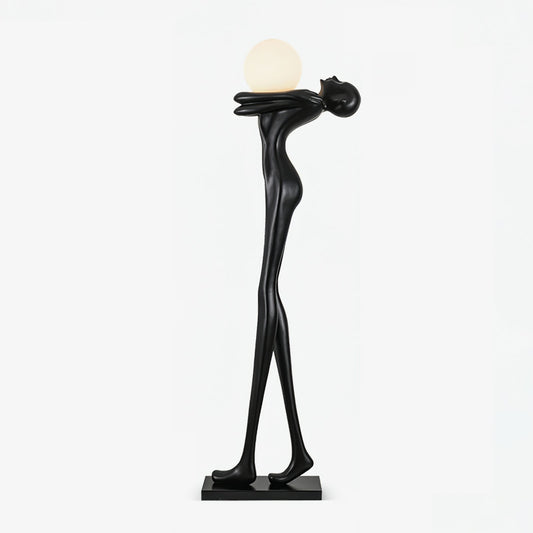 Embrace Ball Sculpture Floor Lamp L 23.6″ x W 11.8″ x H 70.8″ / Black & White / US Plug Floor lamp
