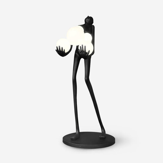 Embrace Sculpture Floor Lamp ∅ 22.8″ x H 63″ / Dia 58cm x H 160cm / Black & White glass ball / US Plug Floor lamp