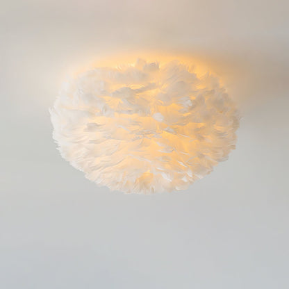 Feathered Ceiling Lamp ∅ 19.7″ x H 11.8″ / White Ceiling lamp