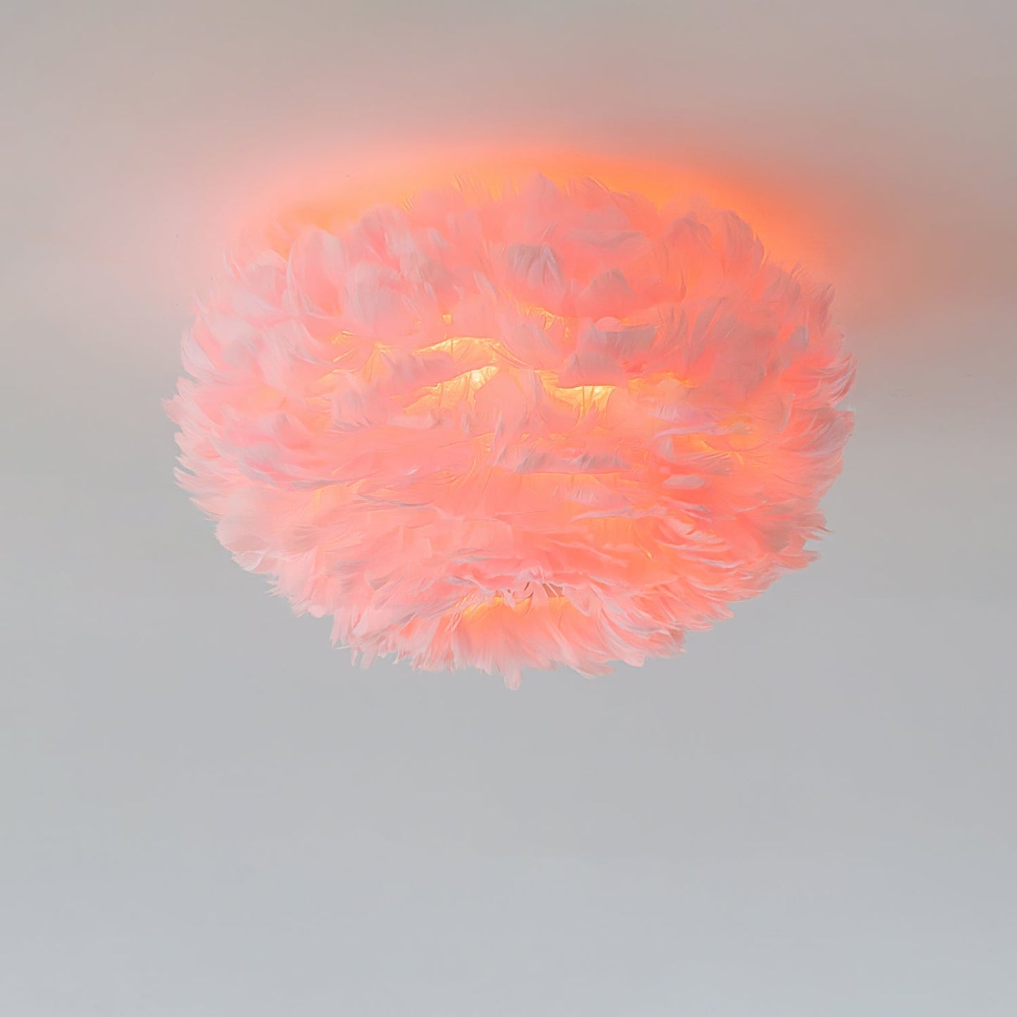 Feathered Ceiling Lamp ∅ 19.7″ x H 11.8″ / Pink Ceiling lamp