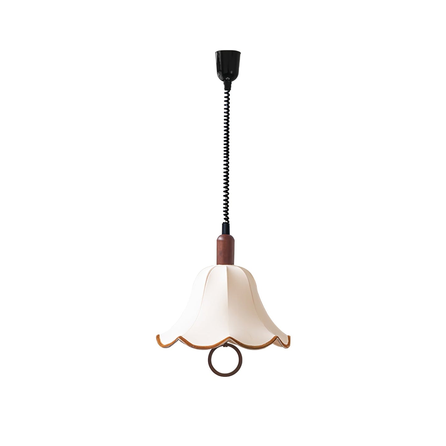 Eryn Fabric Pendant Light ∅ 15.4″ x H 17.3″ / Dia 39cm x H 44cm / Dark walnut & Beige Pendant light