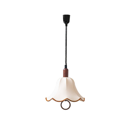 Eryn Fabric Pendant Light ∅ 15.4″ x H 17.3″ / Dia 39cm x H 44cm / Dark walnut & Beige Pendant light