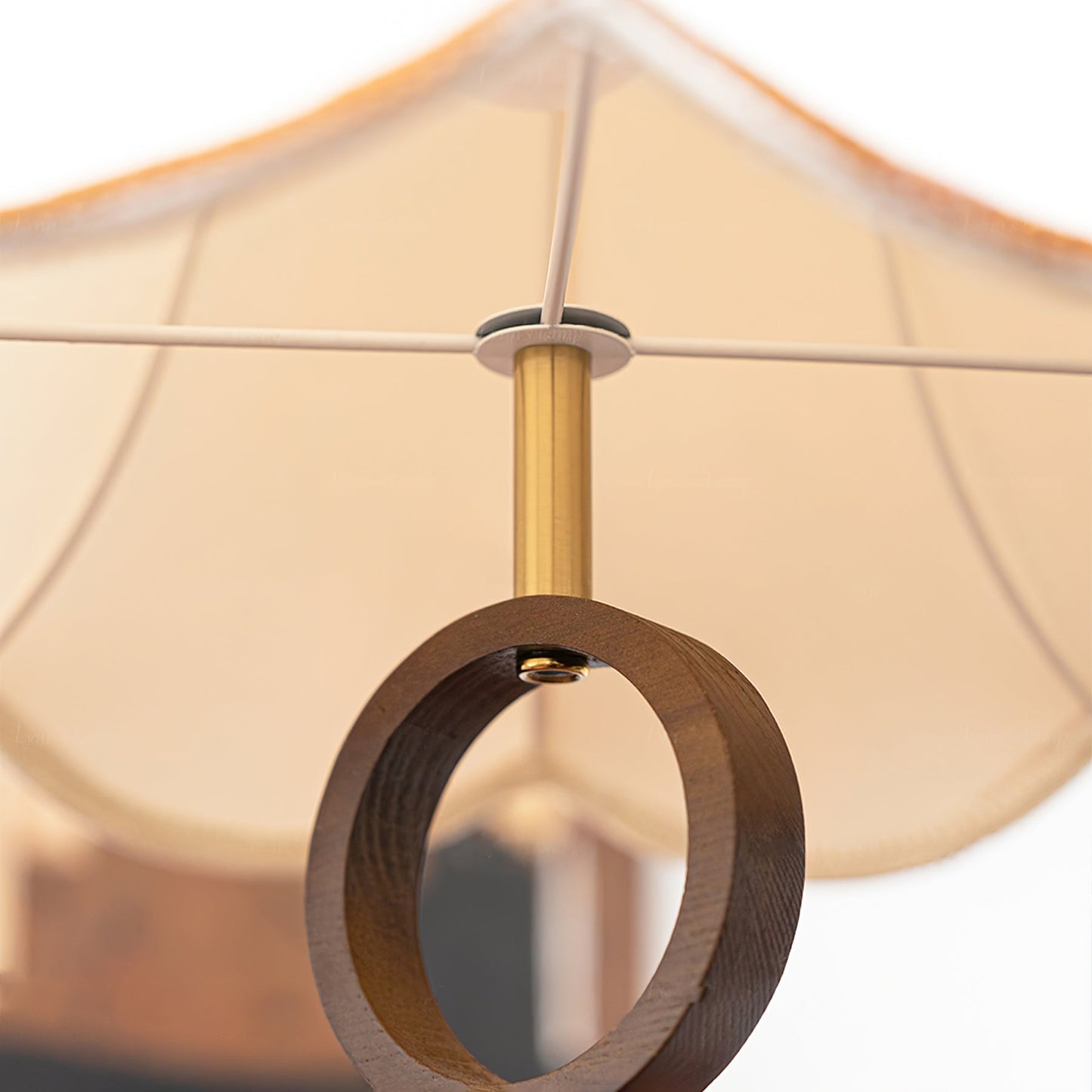 Eryn Fabric Pendant Light ∅ 15.4″ x H 17.3″ / Dia 39cm x H 44cm / Dark walnut & Beige Pendant light