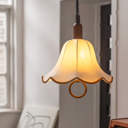 Eryn Fabric Pendant Light ∅ 15.4″ x H 17.3″ / Dia 39cm x H 44cm / Dark walnut & Beige Pendant light