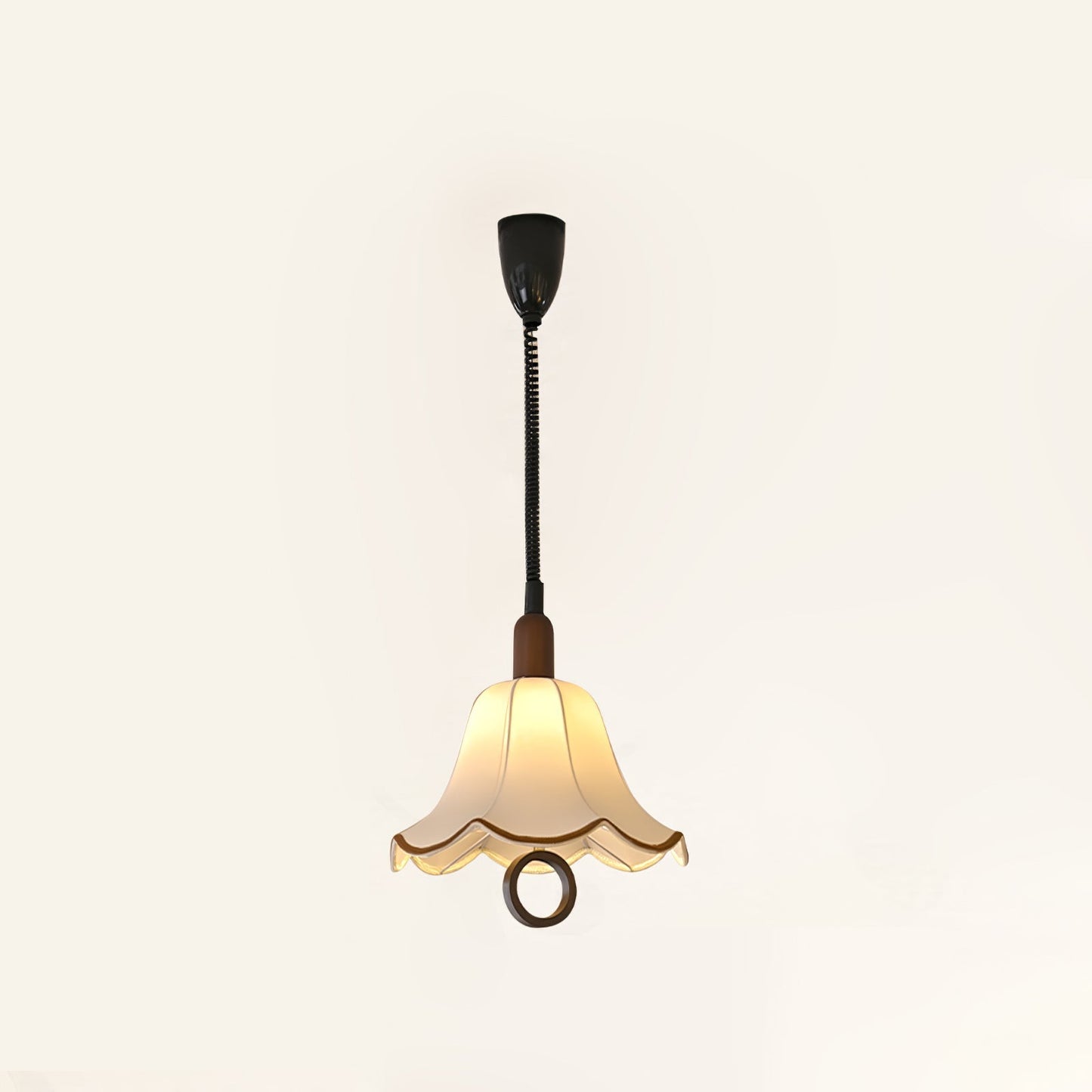 Eryn Fabric Pendant Light ∅ 15.4″ x H 17.3″ / Dia 39cm x H 44cm / Dark walnut & Beige Pendant light