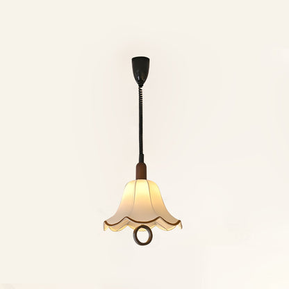 Eryn Fabric Pendant Light ∅ 15.4″ x H 17.3″ / Dia 39cm x H 44cm / Dark walnut & Beige Pendant light