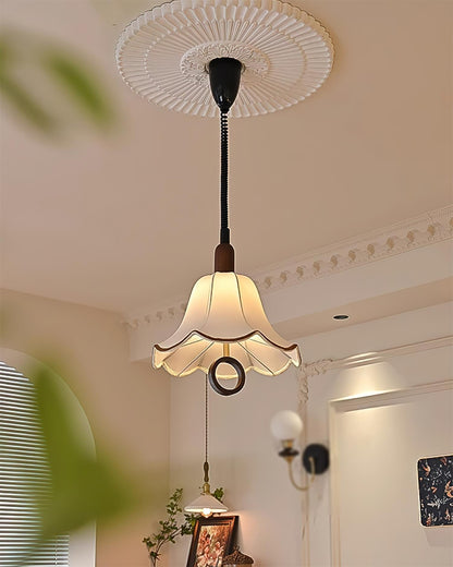 Eryn Fabric Pendant Light ∅ 15.4″ x H 17.3″ / Dia 39cm x H 44cm / Dark walnut & Beige Pendant light