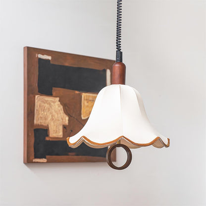 Eryn Fabric Pendant Light ∅ 15.4″ x H 17.3″ / Dia 39cm x H 44cm / Dark walnut & Beige Pendant light