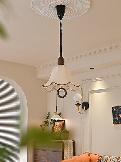 Eryn Fabric Pendant Light ∅ 15.4″ x H 17.3″ / Dia 39cm x H 44cm / Dark walnut & Beige Pendant light