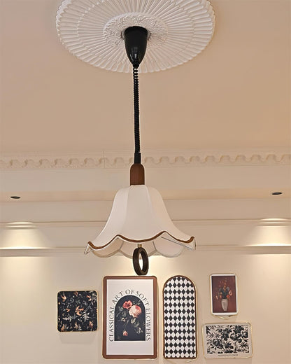 Eryn Fabric Pendant Light ∅ 15.4″ x H 17.3″ / Dia 39cm x H 44cm / Dark walnut & Beige Pendant light