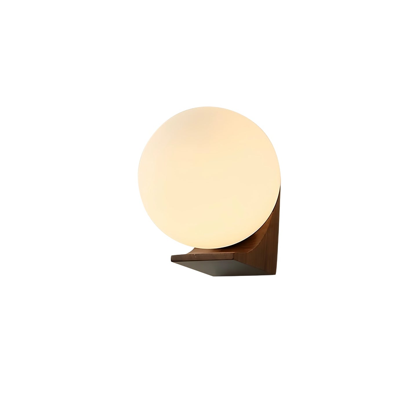 Evelyn Orb Wall Lamp ∅ 5.3″ x H 5.3″ / Dia 13.5cm x H 13.5cm / Black Walnut & White Wall lamp